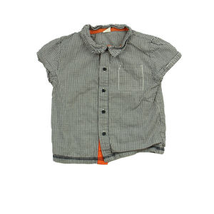 Egg Girls Blue | White | Check Button Down Short Sleeve size: 2T